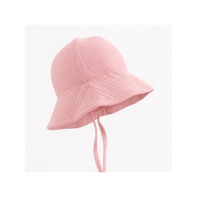 Kojenecký mušelínový klobouček New Baby pink