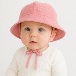 Kojenecký mušelínový klobouček New Baby pink
