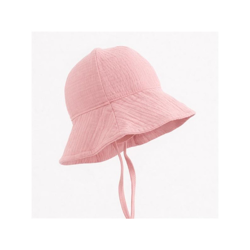 Kojenecký mušelínový klobouček New Baby pink