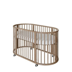 Dětská rostoucí postýlka 3v1 oválná + matrace New Baby ořechová