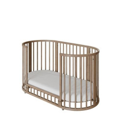 Dětská rostoucí postýlka 3v1 oválná + matrace New Baby ořechová