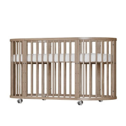 Dětská rostoucí postýlka 3v1 oválná + matrace New Baby ořechová