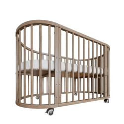 Dětská rostoucí postýlka 3v1 oválná + matrace New Baby ořechová