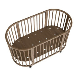 Dětská rostoucí postýlka 3v1 oválná + matrace New Baby ořechová