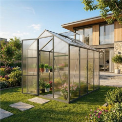 Zahradní skleník 183 × 244 cm polykarbonát, hliníkový rám