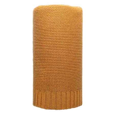 Bambusová pletená deka NEW BABY 100x80 cm hořčicová