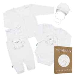 Kojenecká soupravička do porodnice New Baby Sweet Bear bílá